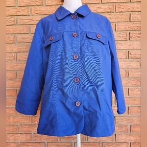 Francisca By Koret Women's Blue Button-Up Jacket
